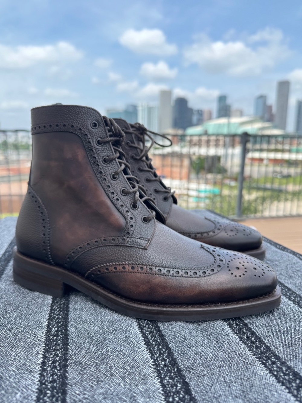 Thursday Boot - Wingtip - Hand-Finished Burnish and Brogue Pattern - Men size 6